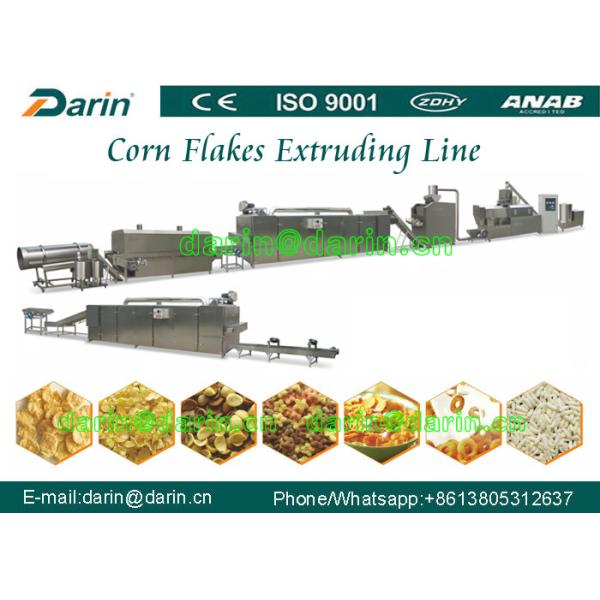 Linha de processamento gêmea dos flocos de milho da extrusora de parafuso com formas diferentes