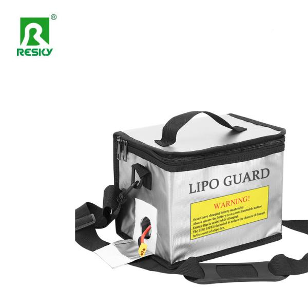 Black silver Waterproof Fireproof Explosion Proof RC Lipo Safe Bag 215X145X165mm For Safe Charging