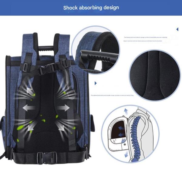 Exterior 33.5*27*42CM Azul Cationic Oxford Extensible Mujer de viaje Mochila de viaje Tejido suave Hermosas necesidades de mascotas para sus compañeros satisfechos