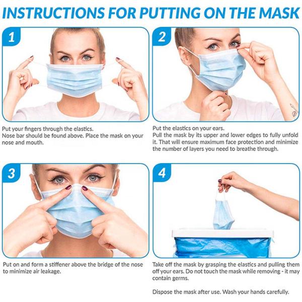 Blue White Medical Surgical Face Mask Three Dimensional Full Face Protection