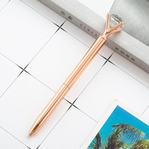 Fashion Polka Dot Twist Metal Ballpoint Pen Shining Big Diamond Spot Ball Pen 1.0mm