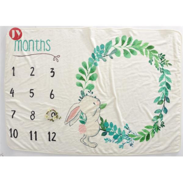 Cute Baby Warm Baby Blanket Milestone Newborn To 12 Months Lovely Soft Polyester 39x39 Inches