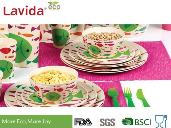 Shatter Proof Bamboo Fibre Plates Anti - Bacteria Heavy Metals Free Dishwahser Safe