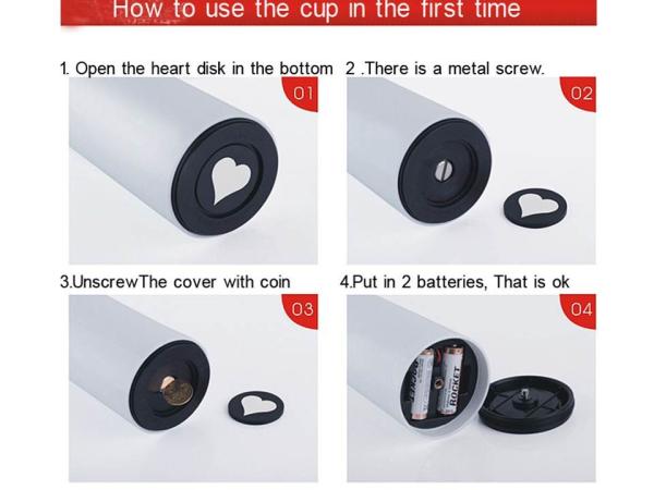 Magic heart cup,touch sensing cup,Spin mug，Color chage LED Mug GK-A-004