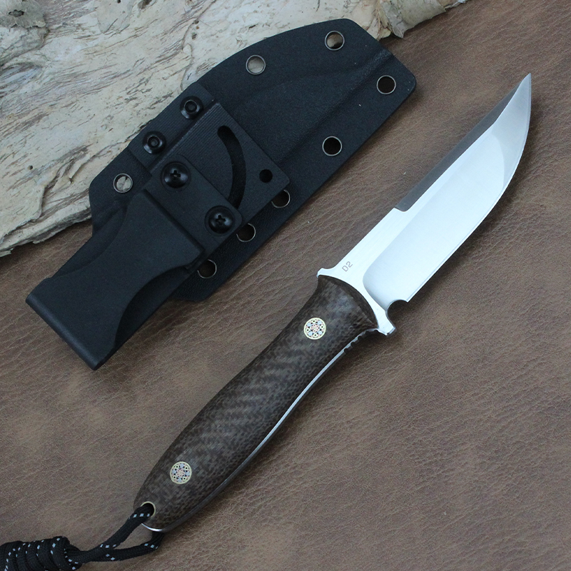 GT0158 Supports Batch Customized Logos Fixed Blade Knife for Full Tang Camping Knife with D2 Knife Tunafire
