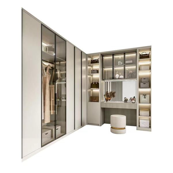 MDF деревянный 6x6 ходьба в шкафу гардеробные единицы двойные двери