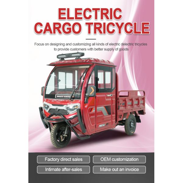 1800w 400kg Electric Cargo Tricycle Rechargeable Auto Rickshaw Tricycle