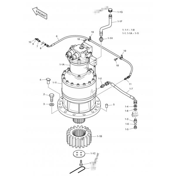 DX340 DH370 Excavator Swing Drive  Doosan Dawoo  401-00359 SOLAR420 2401-9309A