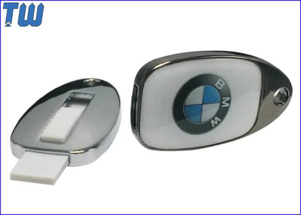 Zinc Metal Water Drop Sliding 1GB USB Flash Drive Resin Dome Logo