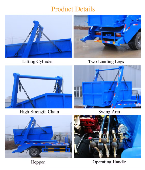 5m3 Swing arm garbage truck 4X2 HOWO Suitable for construction sites / municipal sanitation