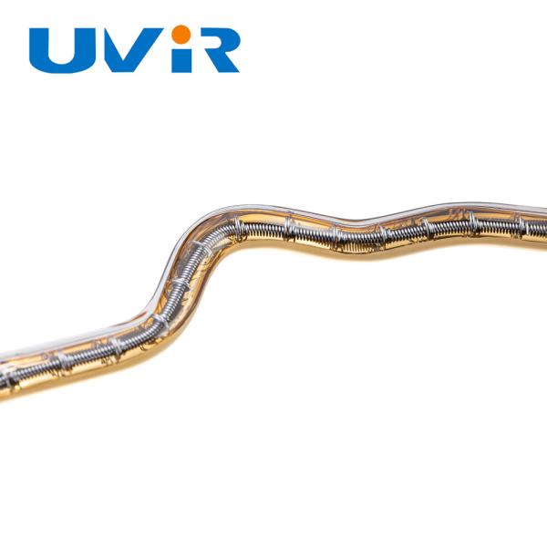 Lampe chauffante infrarouge halogène au quartz à revêtement or personnalisé 150-6000W