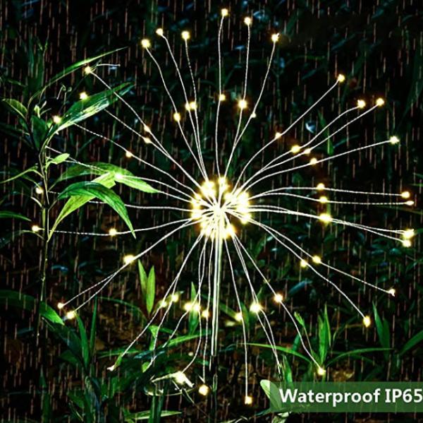 2 Modes Warm White 6W Decorative Solar Garden Lights Firework