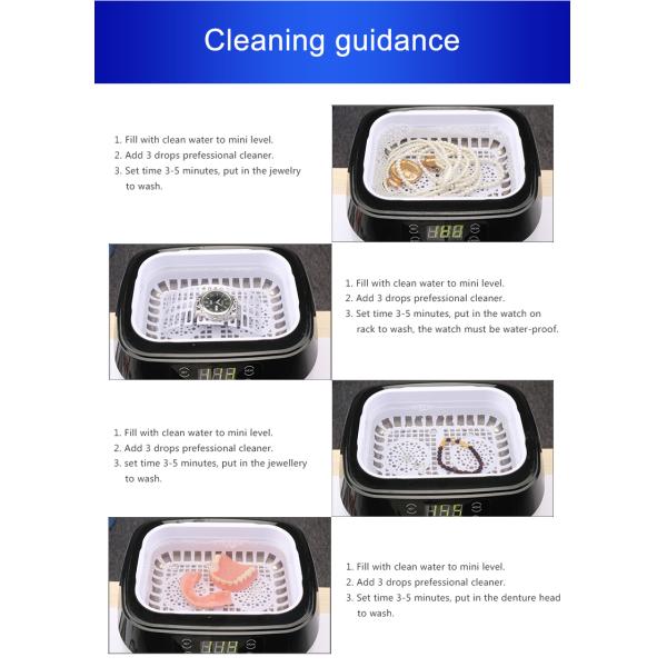 Degassing Portable Ultrasonic Cleaner 1.2L For jewelry cleaning