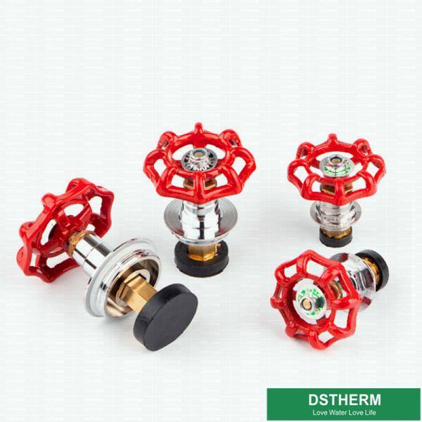 Lighter Weight Red Color Iron Handle With Chrome Plated Brass Valve Cartridges For Stop Valve Top Parts