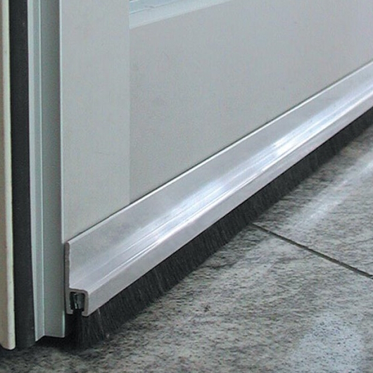 Nylon Bristle Metal Channel Strip Brushes Aluminium Holder For Dust Removal