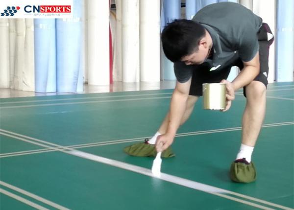 Plastic Indoor Badminton Court Flooring 7mm UV Coating