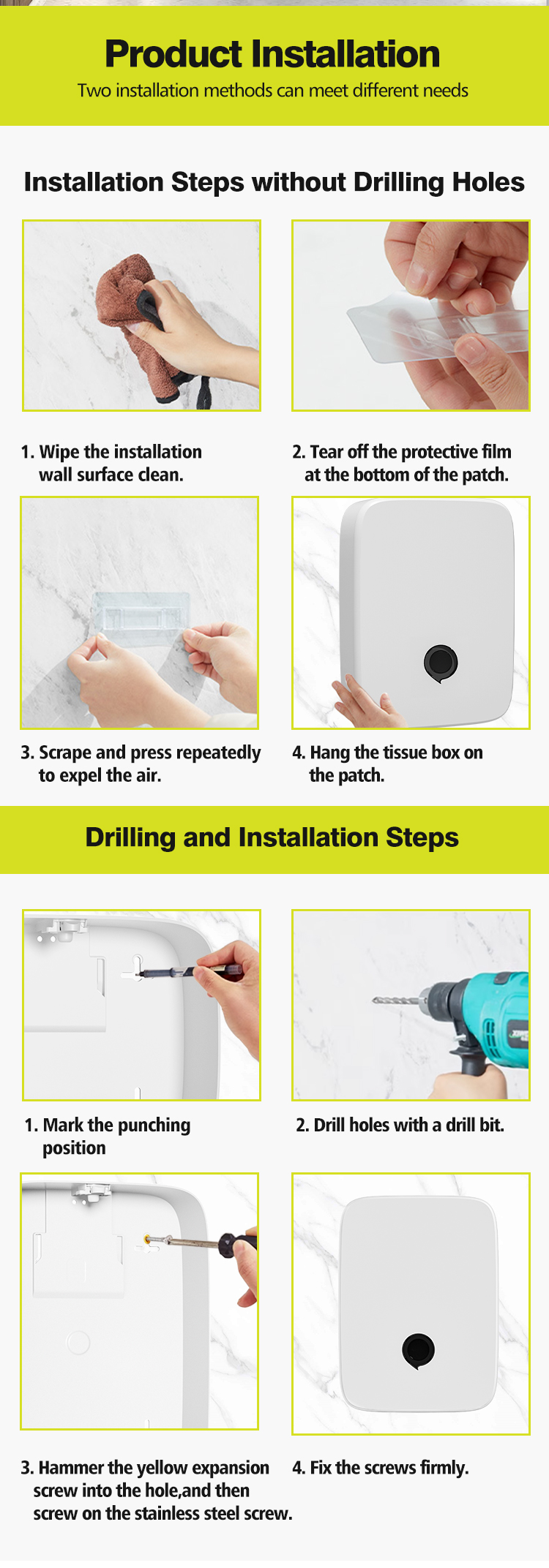 Modern ABS Plastic Paper Dispenser User Friendly Wall Mount Multi Towel Holder For Hotels