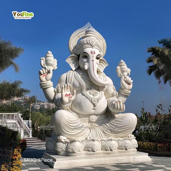 Life Size Outdoor Garden Decor Indian Art Ganpati Marble Statue