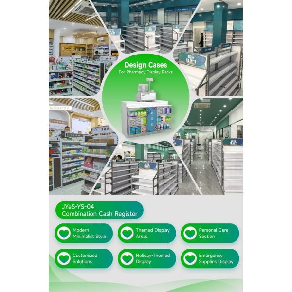 JYaS-YB-04 Professional Medical Style Medical Equipment Back Cabinet with White Glossy Boards and Aluminum Price Tag Slot