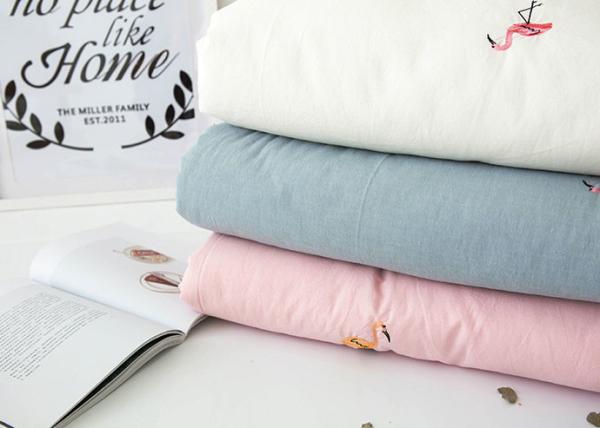 Flamingo Embroidered Full Size Quilt 3pcs Twin / Queen / King Size Machine Wash