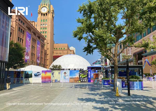 25m Diameter White Color black frame Geodesic Dome Tents For Fashion Show Week