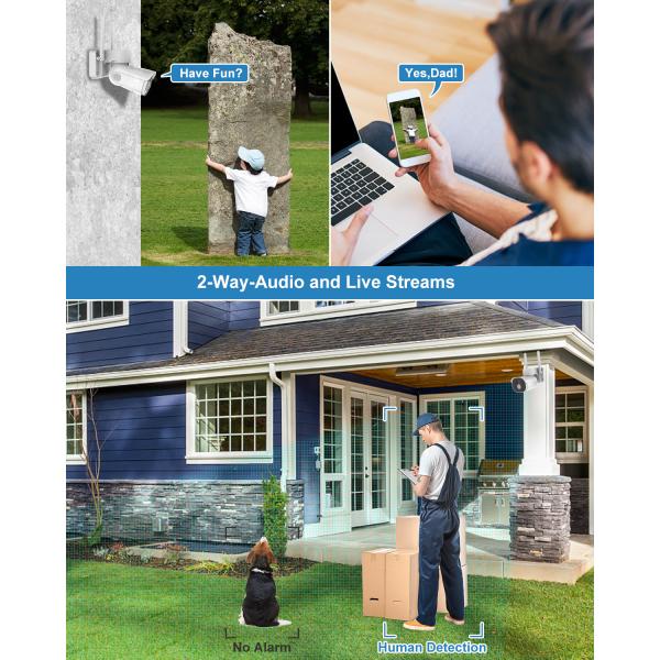 Солнечная батарея PTZ Bullet Camera Tuya Smart PIR Motion WiFi 2MP CCTV IP-камера безопасности