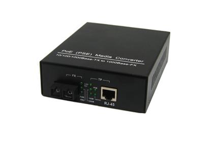 SC Single Mode 1550nm Power Over Ethernet , 802.3af  POE Media Converter 1000Base-TX