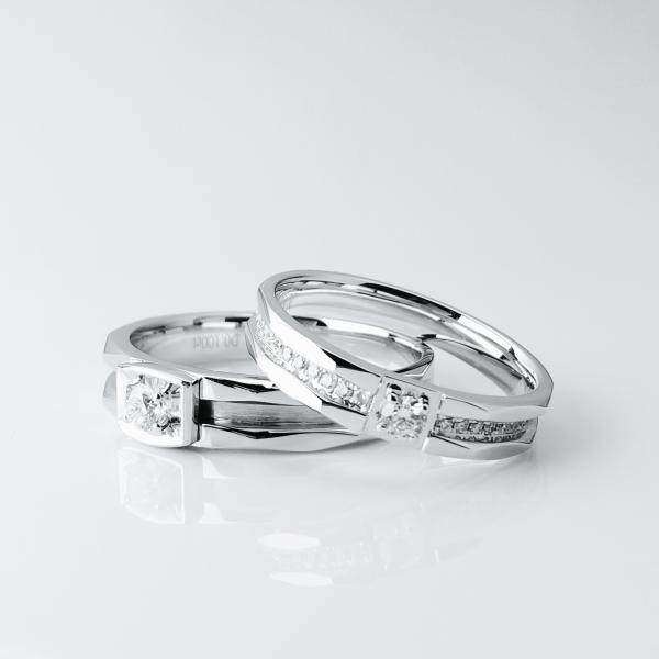 Anniversary Party Grooved 18k Matching Wedding Bands