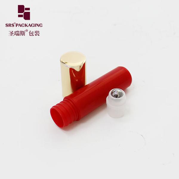 RPA-5ML Bulk Price Red Empty Roller Bottle for Eye Care Under Eye Roller Ball with Gold Screw Cap Factory Sale