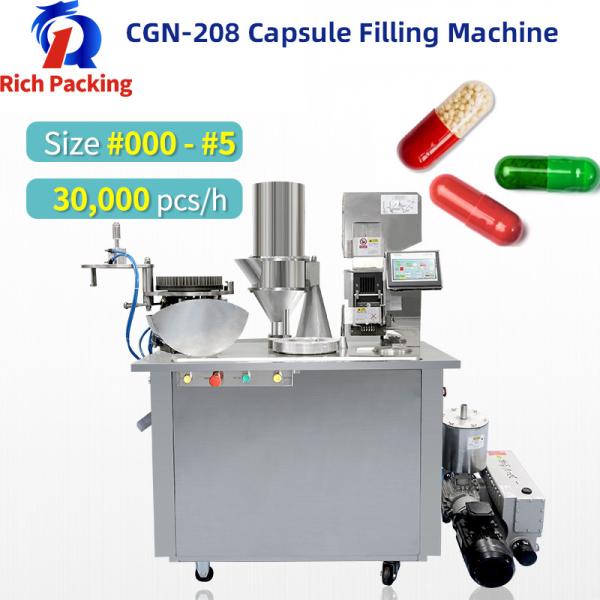Capacidade da máquina de enchimento de cápsulas semiautomática 15000-28000 unidades/h