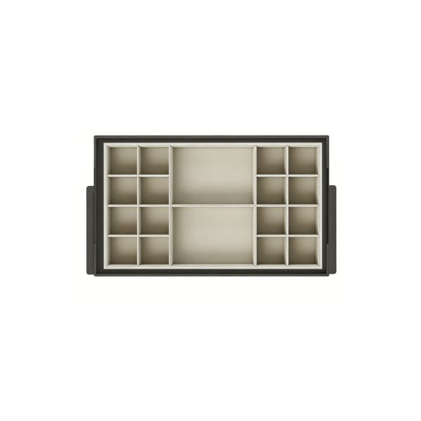 USB-3 Drawer Basket | MDF & PVC Frame Underwear Organizer with 18 Compartments, Built-in Drawer Storage for Wardrobe, 764x485x100mm (MJmhd)