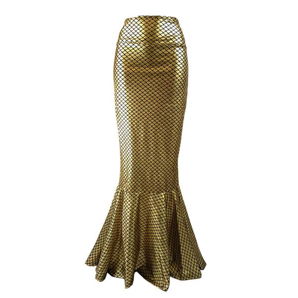 Holographic Mermaid Tail Skirt Costume Elastic Waistband With Side Zipper Closure