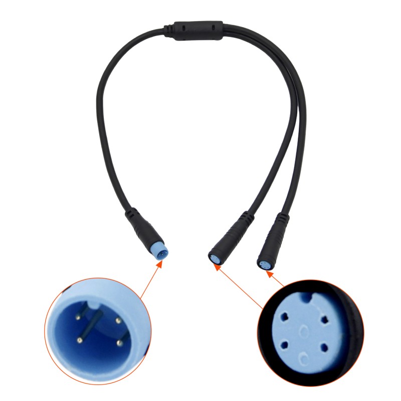 5 Pin Waterproof Connector with IP66 Rating Copper Contact for 12V Electric Bike Applications