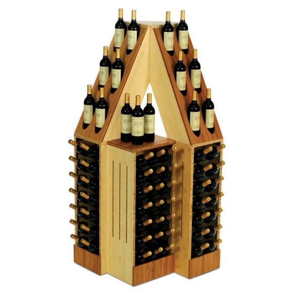 Versatile Beverage Wooden Display Stands Plywood Rotating Wooden Shelf Customized