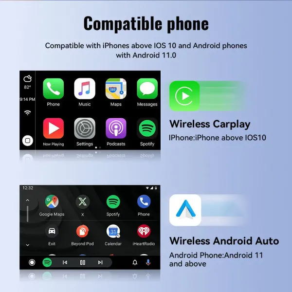 Auto Wired To Wireless Carplay Box Android 2 In 1 Car Carplay
