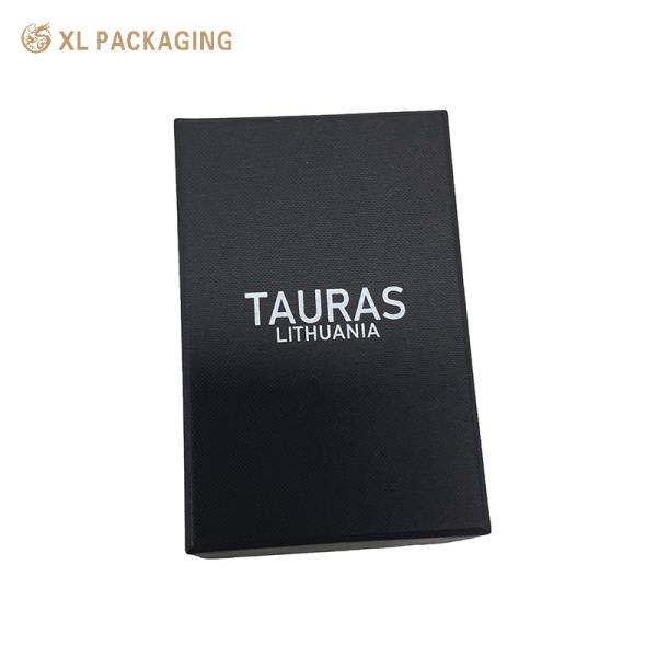 Luxury Black Textured Paper Watch Rigid Box | Recyclable Two-Piece Lid Base Watch Gift Box with EVA Foam Tray & Watch Pillow