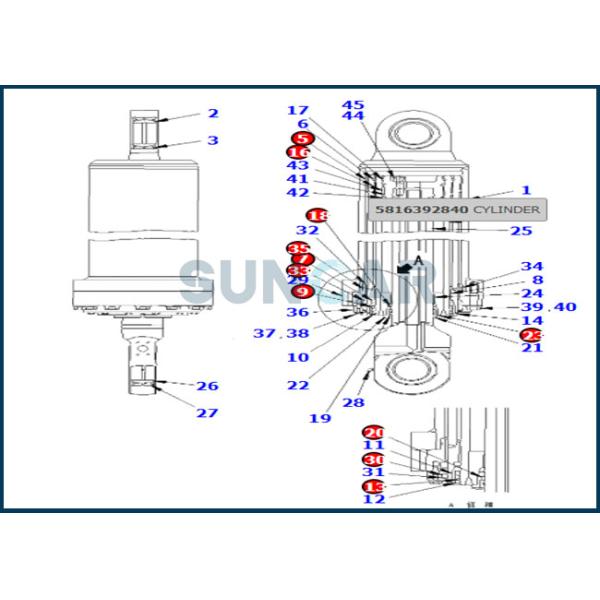 707-99-82405 7079982405 самосвалов поднимают уплотнение цилиндра набор приспосабливает HD1200 KOMATSU