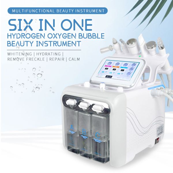 6 In 1 Hydro Oxygen Bubble Facial Machine Blackhead Remover Salon Beauty Device