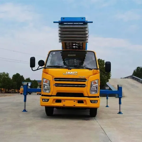 China Manufacturer Hydraulic Telescopic Boom Lift Ladders Elevator Truck 32m 36m 45m 65m Aerial Bucket Ladder Lift Truck Construction Lifter Truck