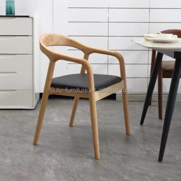 Solid Wood Nordic Light Luxury Hotel Cafe Fabric or Leather Dining Chair for Fine Dining