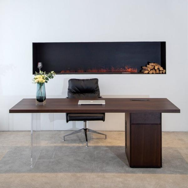 OEM Hotel Bedroom Furniture Office Home Acrylic Legs Computer Desk With Chair Set