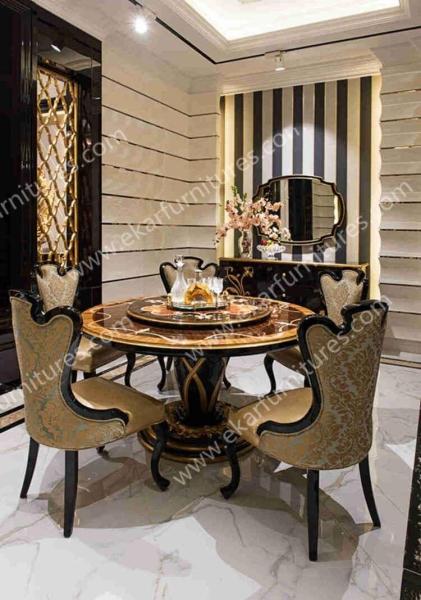 Alibaba wholesale Italy antique wooden round rotating dining table TN-029N