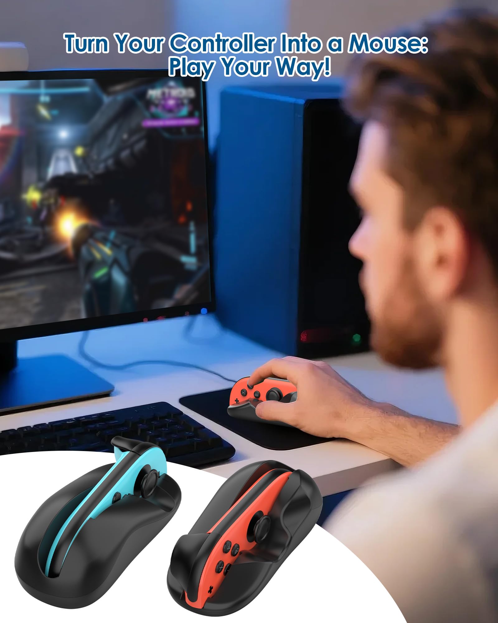 Gaming Controller Mouse for Joy-Con 2 Hand Grips, Mini Portable Mice for Drag x Drive Game Accessories for Switch 2