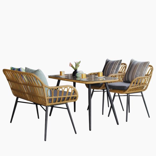 150KG Weight Capacity Rattan Wicker Outdoor Tables Sets for Home Bar Garden Furniture