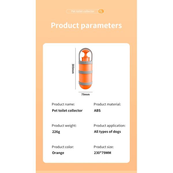 Accesorios para mascotas de plástico Eco-friendly Portable Poop Scooper para perros Naranja