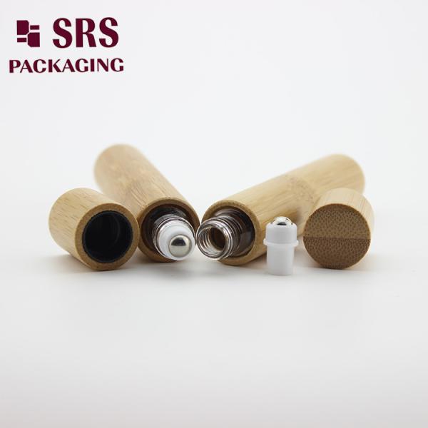 SRS Natural Color Bamboo Glass Perfume Empty Roll On Bottle 10ml
