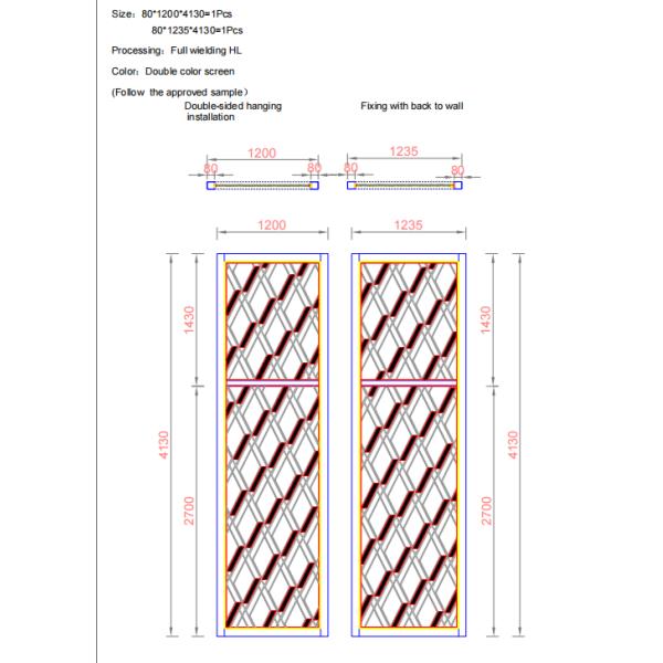 Металлический машрабийский экран для внутренней или наружной стены