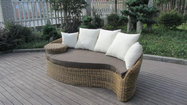 Fashion Brown Outdoor Rattan Daybed , Garden / Patio Furniture