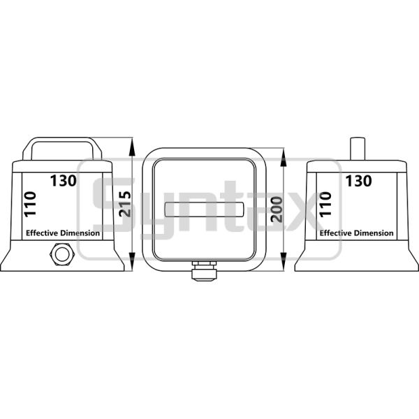 Syntax MZ6 IP67 Waterproof Industrial Portable Distribution Box 32A/3P Single Phase 230v Outdoors Yellow & Black Box 20*20*21.5CM