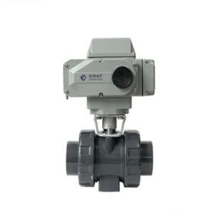 2 Way Full Port UPVC Electric Ball Valve Motor Operated Plastic True Union Ball Valve
